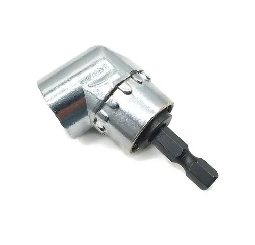 Trade-Shop Winkelgelenk Winkelgetriebe Winkelschrauber Winkelaufsatz Bit für Akkuschrauber, Sechskantaufnahme (6,35mm Schaft HEX 1/4) und 105° Winkel