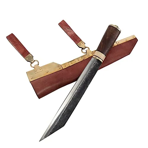 Wikinger Sax Gotland mit Messingbeschlagener Lederscheide