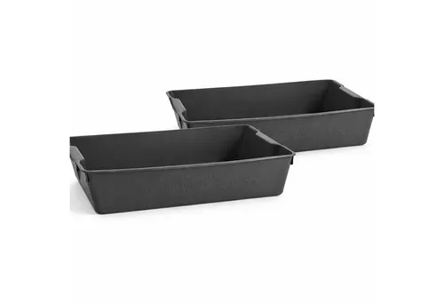 BURI Pflanzschale Wanne Kunststoff 2x grau Pflanzwanne Kotwanne Kunststoffwanne 58x32 cm