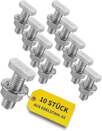 Avoltik Solarmodul-Halterung Hammerkopfschrauben M8/M10 - Hochwertige Edelstahl A2 Hammerkopfschrauben für die sichere Montage von Solaranlagen. Erhältlich in verschiedenen Größen für eine optimale Passform und Langlebigkeit.