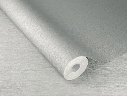 Vliestapete Sky Lounge Uni Struktur Silber Metallic - Stylische Vliestapete mit metallic glänzender Oberfläche, ideal für moderne Wohnräume, Maße: 0,53 m x 10,05 m.