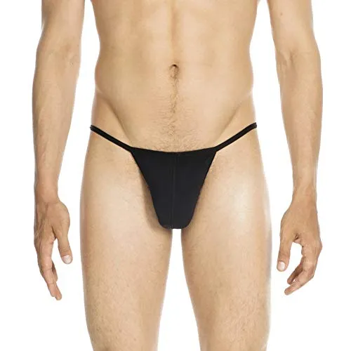 HOM Herren Basic G-String 'Plumes' - Schwarz - Größe M - Herren-Strings mit tollem Tragekomfort, das exklusive HOM Produkt fühlt sich wie eine zweite Haut an.