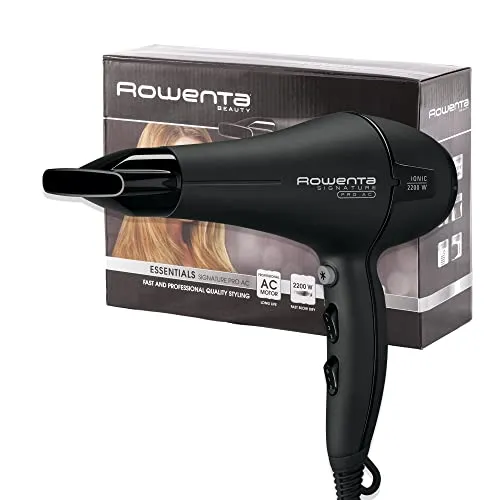 Rowenta CV7810F0 Haartrockner 2200W - Haartrockner mit professionellem AC-Motor und antistatischer Wirkung für glänzendes Haar. 2 Geschwindigkeitsstufen und 3 Temperaturstufen für individuelle Stylings.