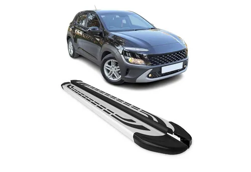OMAC Kfz-Schmutzfänger Alu Seitenschweller für Hyundai Kona 2018-2021 - Hochwertige Aluminium Trittbretter für Hyundai Kona, rutschfest und stabil. Schützen Sie Ihre Karosserie und erleichtern Sie den Einstieg für Kinder und ältere Personen. Ideal für alle Wetterbedingungen und rostfrei.
