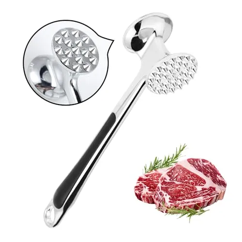 Lrocotanc Fleischhammer für Küche – Doppelkopf-Steakhammer – Ideal für Schnitzel, Steak, Rindfleisch, Hähnchen und Schweinefleisch