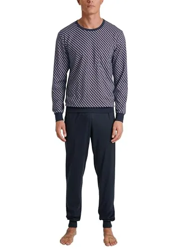 CALIDA Relax Imprint Pyjama für Herren - Schlafanzüge für Herren aus 100% Baumwolle, mit feiner, glatter Oberfläche und bequemem Dehnbund für höchsten Tragekomfort.