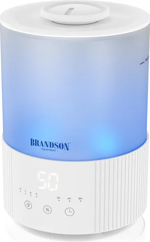 Brandson Luftbefeuchter Aroma Diffuser 2,5 L – Leise & Effizient - Optimales Raumklima für Ihr Zuhause mit dem Brandson Luftbefeuchter. Mit 2,5 L Wassertank, 3 Nebelstufen und stimmungsvollem LED-Licht ist er ideal für Wohnzimmer, Kinderzimmer und Schlafzimmer.