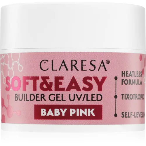 Claresa Soft&Easy Builder Gel Basisgel für Nägel Farbton Baby Pink 12 g