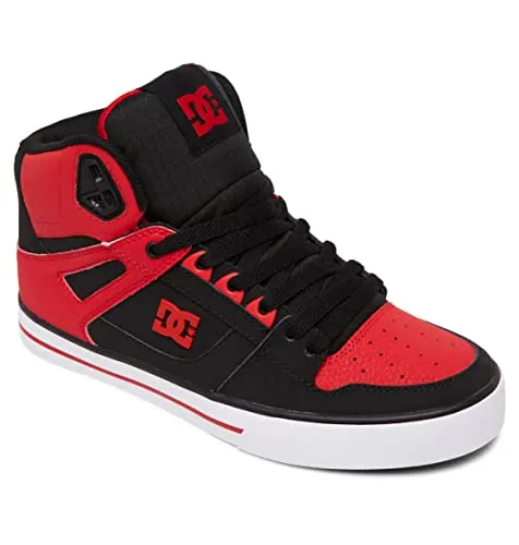 DC Shoes Herren Pure Sneaker – Fiery Red White Black, 44.5 EU - Herren-Skateboardschuhe mit bequemer Schaumstoffpolsterung und abriebfester Gummisohle für optimalen Halt und Komfort beim Skaten.