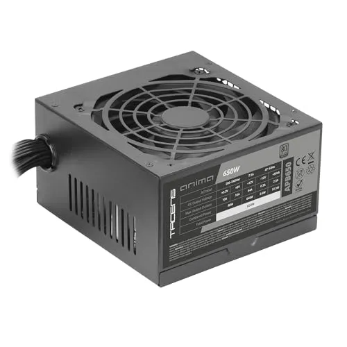Tacens Anima APB650, PC ATX Netzteil 650W, 80Plus Bronze Zertifizierung, 85% Effizienz, SMD- und DC-DC-Technologien, Ultra-leiser 12cm Lüfter, Extra-Lange Flachkabel, Komplett in Schwarz