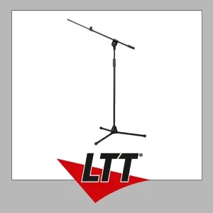 IMG Stageline MS-60/SW Mikrofonstativ - Diverse I: Längenverstellbares Mikrofon-Bodenstativ mit schwenkbarem Ausleger und trittschallgedämpften Klappfüßen für optimale Stabilität und Flexibilität.