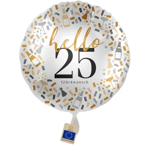 Folienballon Hello 25 – Ballon zum 25. Geburtstag