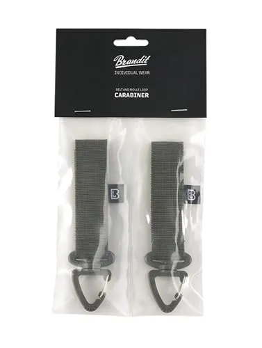 Brandit Gürtel-Karabiner mit Molle Loop (2er Pack), Farbe:Oliv, Einheitsgröße
