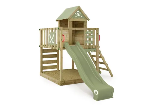 Wickey Spielturm Smart Life Abenteuer-Stelzenhaus mit Rutsche und Sandkasten