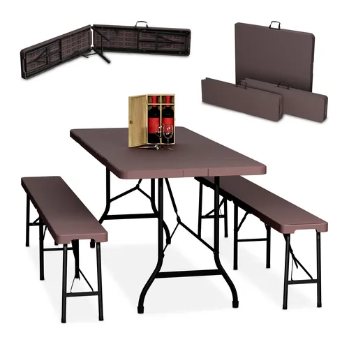 Bierzeltgarnitur Klappbank Sitzgarnitur 180 cm - Praktische und klappbare Festgarnitur für Veranstaltungen, ideal für Feste und Feiern, robust und platzsparend.