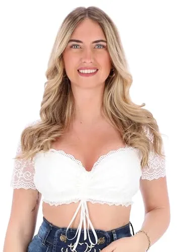 Steigenhöfer Manufaktur Dirndl Bluse Gina – Verstellbare Schleife & Weicher Stoff – Ideal für Oktoberfest & Trachtenfeste - Moderne Dirndlbluse Gina mit individuell verstellbarer Schleife, aus weichem Stoff für hohen Tragekomfort. Kurzarm und vielseitig kombinierbar – perfekt für Oktoberfest und festliche Anlässe.