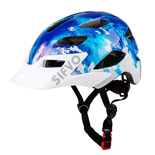 SIFVO Fahrradhelm Kinder Jungen und Mädchen 50-57cm, Kinder Fahrradhelm mit Abnehmbarem Visier Kinderhelm Multisport Helm Kinder Sicher und Komfortabel 5-14 Jahre