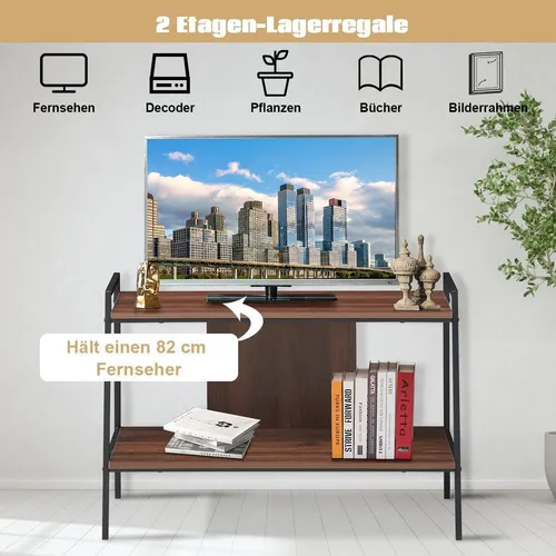 Fernsehschrank TV-Entertainment-Center für Fernseher bis 32 Zoll – Walnuss