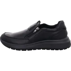 ARA Herren Arizona Slipper – Bequeme Lederschuhe in Schwarz, Größe 43 EU Weit - Slipper & Mokassins für Herren aus hochwertigem Glattleder, ideal für höchsten Tragekomfort dank weiten Schuhform und flacher Absatzgestaltung.