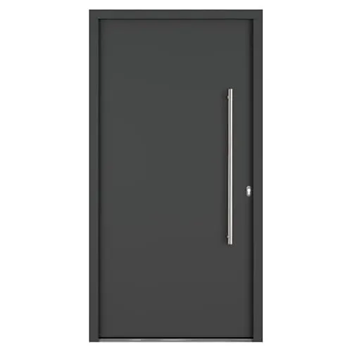 HORI Aluminium Haustür Komplettset - Slim Modell mit 5-fach Verriegelung - Anthrazit/Weiß - 210 x 110 cm - Hochwertige Aluminium- und Kunststoffkombination für extreme Wetterbeständigkeit und lange Lebensdauer. Mit 5-fach Verriegelung für erhöhten Einbruchschutz und moderner Dreifach-Isolierverglasung für optimalen Wärmeschutz.