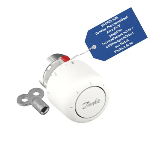BADfabrik24 Thermostatkopf Aero RA/V EF gasgefüllt - Thermostat für Heizkörper, ideal zur Nachrüstung und Wartung. Gasgefülltes Element sorgt für schnelle Reaktionszeiten und einfache Montage.