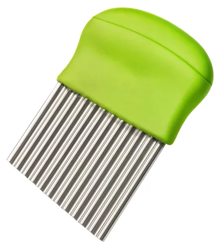 Edelstahl Kartoffelschneider Pommesschneider Grün Pommes Frites Schneider Riffelmesser Kartoffeln Wellenmesser Wellenschneider für Obst Gemüse Salat