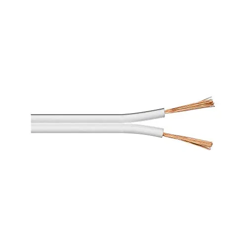Goobay 15113 Lautsprecherkabel 2x0,75 mm² Kupfer Litze / Boxenkabel Audio Kabel Meterware / Speaker Cable Kupferkabel / Subwoofer Kabel / Weiß / 25m