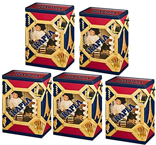 Kapla Holzbaukasten 5 x 200 Steine (1000 Stück)