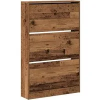 vidaXL Schuhschrank mit 3 Klappen - Schuhschrank aus recyceltem Holz im rustikalen Design, ideal für Flure & Schlafzimmer mit viel Stauraum für Ordnung und Stil.