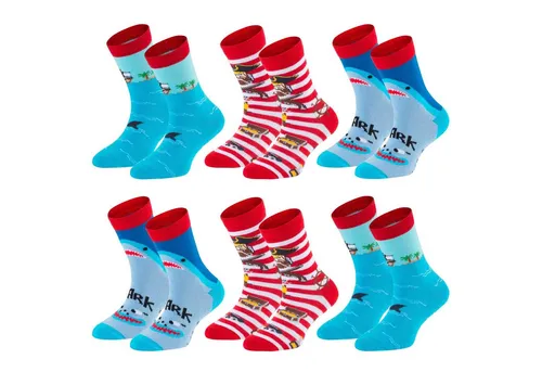 TippTexx 24 Socken 6 Paar bunte Kindersocken, sanfte Baumwolle, für Mädchen & Jungen