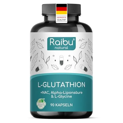 L Glutathion 500mg, Glutathion Kapseln hochdosiert - Reduziertes & bioaktives, gewonnen durch Fermentation - Vegan, ohne Zusätze - Optimale Formel mit NAC, Alpha-Liponsäure & L-Glycin