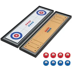 COSTWAY 2 in 1 Shuffleboard & Curling - Tischspiel für die ganze Familie - Erleben Sie doppelte Freude mit dem COSTWAY 2 in 1 Shuffleboard & Curling! Ideal für Spielabende und Familientreffen. Kompakt mit 114 x 32 cm für jeden Tisch, inklusive 8 gleitenden Pucks für stundenlangen Spaß.