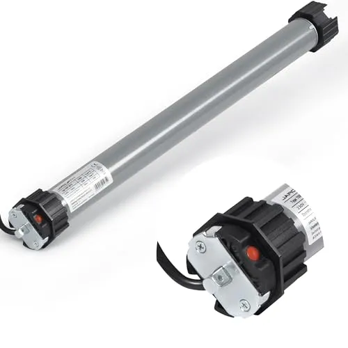 jarolift Elektronischer TDEP 40/13 Rollladenmotor Rohrmotor, SW60, Zugkraft 75 kg, Komplettset mit 8 Kant-Wellenadapter u. Lager, Blockiererkennung, Überlastungsschutz