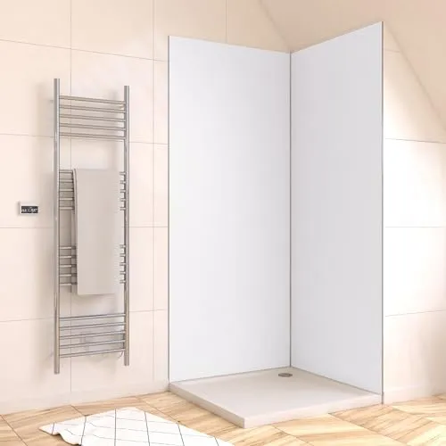Marwell Urbanox Wandpaneel - Fugenlose Aluverbundplatte für Duschrückwand & Küchenrückwand (Weiß, 120 x 210 cm) - Duschkabinen & -wände – Schnelle Renovierung ohne Fliesenarbeiten, langlebig und wasserdicht für individuelle Gestaltung in Bad und Küche.