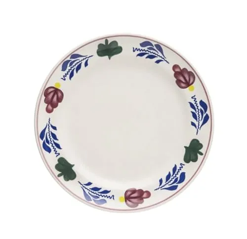 Royal Boch Kuchenteller Keramik creme mit Blumen am Rand Teller D 17 cm