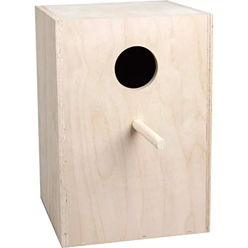Flamingo Nistkasten Nymphensittich - Holz, 33 x 25 x 36 cm - Vogelnest aus Holz für Nymphensittiche, mit klappbarem Dach für einfache Reinigung und einem sicheren Rückzugsort. Ideal für Ihre Voliere oder Vogelkäfig.