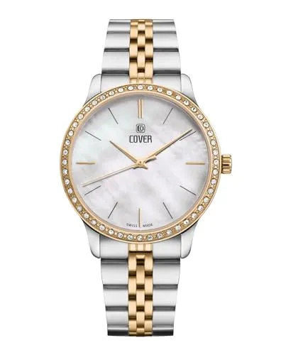 COVER CO206.02 Saraya Crystals White Bicolor Damenuhr mit Edelstahlband Saphirglas 5 ATM