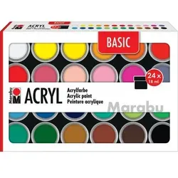 Marabu Acrylfarben-Set BASIC, 24 x 18 ml von Marabu