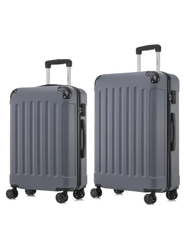 YONSLY Kofferset Premium Hartschalen-Reiseset aus ABS mit robustem YKK-Reißverschluss, 4 Rollen, (Reisekoffer-Set, 2 tlg., L-XL-Set), TSA-Schloss, 360°-Doppelrollen und austauschbaren Rollen und Griffen