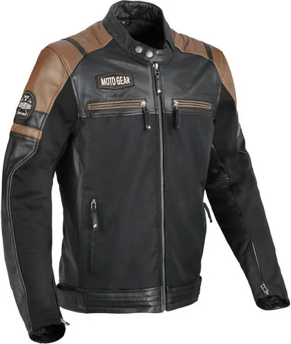 DIFI Motorradjacke Memphis - Leder- und Textiljacke in Braun, Schwarz und Bunt, Größe 60 - Motorradjacke aus hochwertigem Rindsleder und Polyester, bietet optimalen Schutz und Komfort für Motorradfahrer.