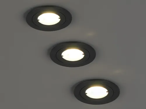 LED Decke Einbaustrahler 230V ohne Trafo, 3er Set dimmbar flach rund Ø 8cm