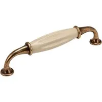 SOTECH Porzellangriff META BA 128 mm Messing Antik Creme in gold von SO-TECH