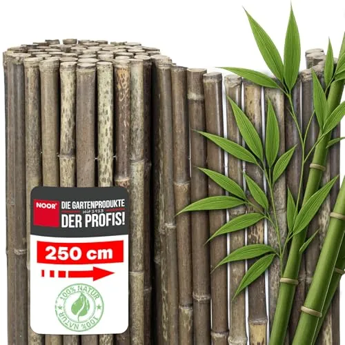 NOOR Bambusmatte Black Edition - Wetterfester Sichtschutz für Balkon und Garten - Gartensichtschutz mit natürlicher Eleganz und einfacher Montage. Ideal als Sichtschutz oder zur Beschattung, sorgt für eine gemütliche Atmosphäre im Freien.