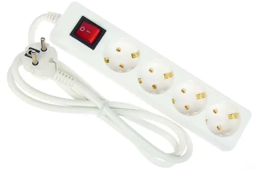 4-fach Schuko Steckdosenleiste Schalter weiss Mehrfachstecker schaltbar Leiste