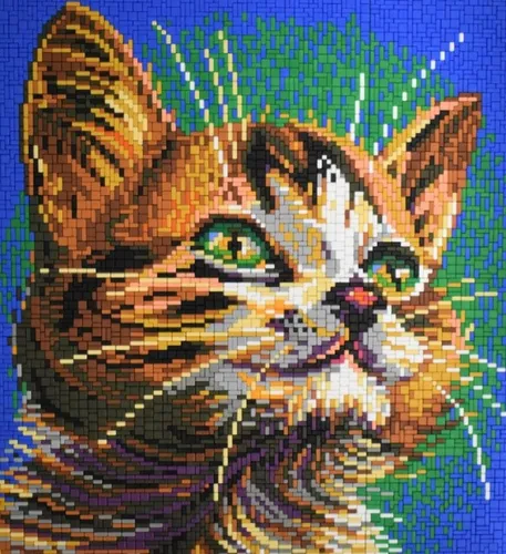 Stick it Steckpuzzle Katzenkopf, 6500 Puzzleteile, Bildgröße: 46 x 53 cm
