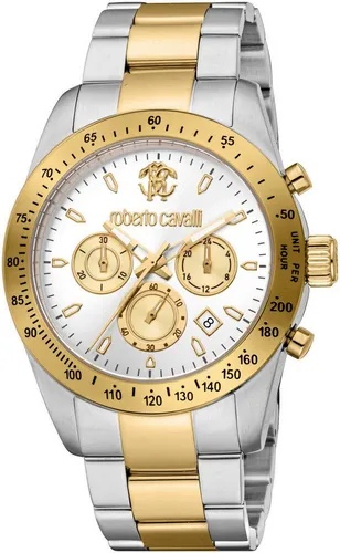 Roberto Cavalli Chronograph Uomo RC5G046M1075 - Elegante Quarzuhr für Herren mit Edelstahlarmband, 10 bar wasserdicht und Stoppfunktion - ideal für stilbewusste Männer.