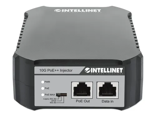 Intellinet 561945 Poe++ Injektor 10G Schwarz - Netzwerk-Switch mit 95 Watt Power over Ethernet, ideal für Netzwerkkameras und VoIP-Telefone. Schützt vor Kurzschluss und Überspannung für maximale Sicherheit.