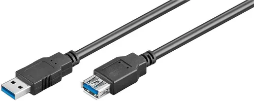 USB 3.0 SuperSpeed Verlängerungskabel A Stecker A Buchse schwarz - Länge: 1,80 m