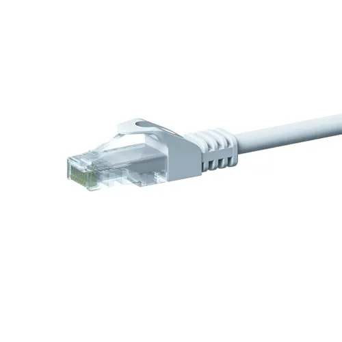Danicom CAT 5e Netzwerkkabel U/UTP - 1 Meter - Weiß - CCA, POE, Ethernet, LAN, Patchkabel, Datenkabel, RJ45 - für Serverschränke, Switches, Router, Modems!