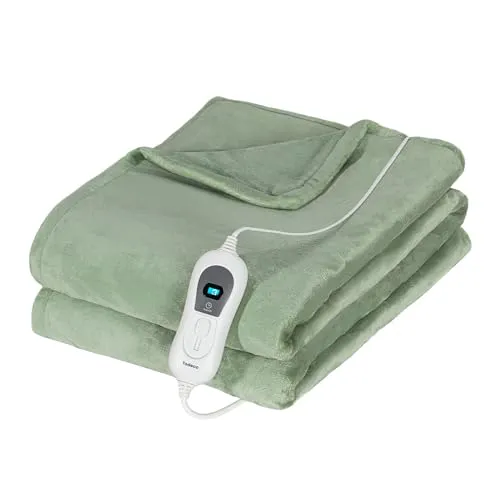 Todeco Elektrische Heizdecke 180x130 cm Flanell - Heizdecke mit 3 Heizstufen und automatischer Abschaltung für sicheren und komfortablen Wärmegenuss. Ideal für gemütliche Winterabende.